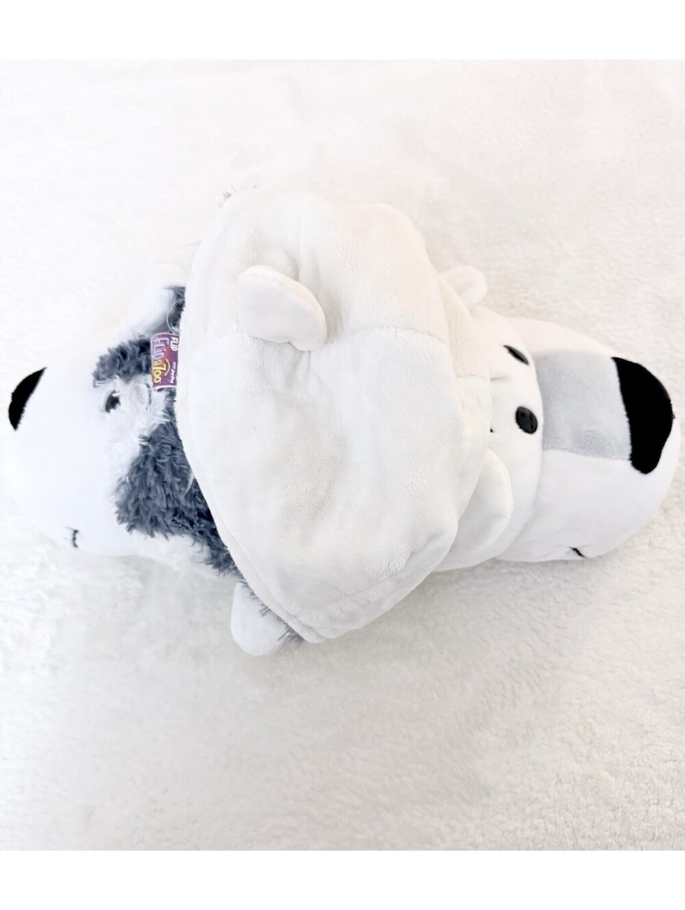 Flip A Zoo Asher Husky Polar Bear Reversible Plush Stuffed Animal Toy 16”